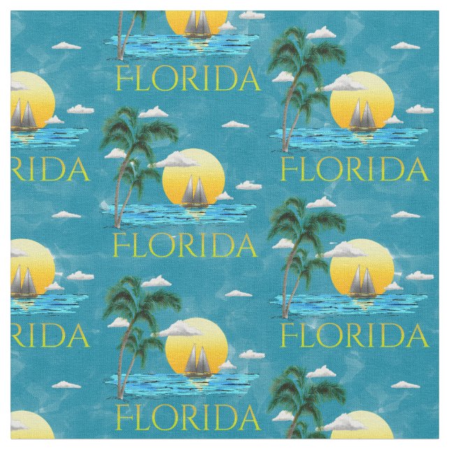 Summer Florida Sailboat Sunset Beach Coastal Tyg (Närbild)