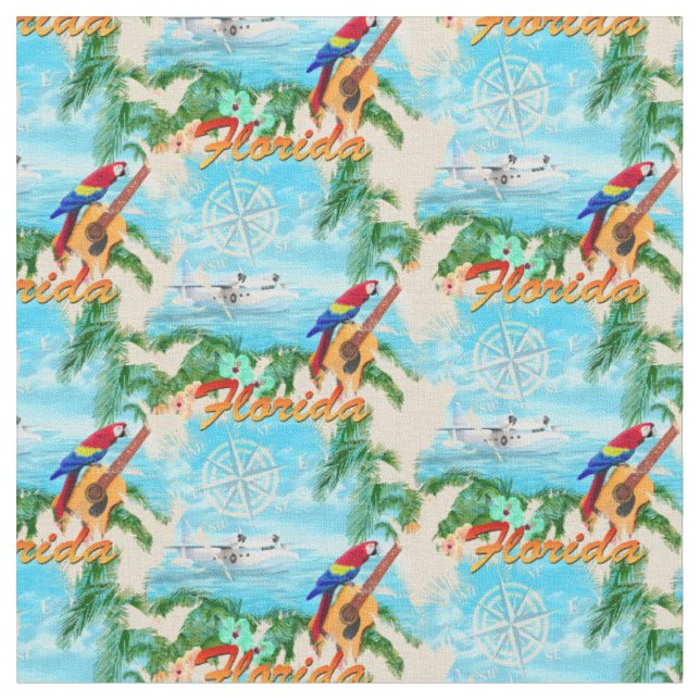 Summer Florida Seaplane Tropical Beach Coastal Tyg (Närbild)