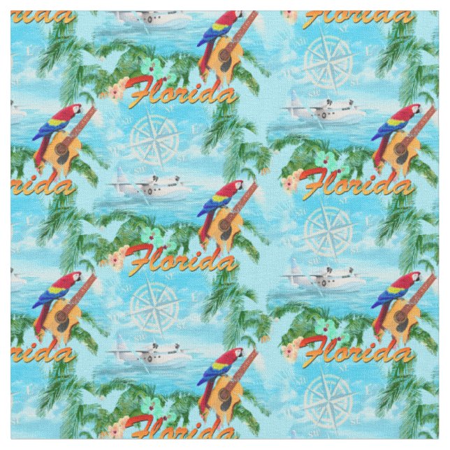 Summer Florida Seaplane Tropical Beach Coastal Tyg (Närbild)