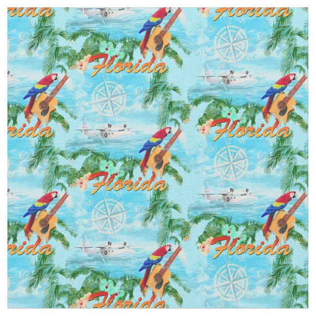 Summer Florida Seaplane Tropical Beach Coastal Tyg (Närbild)