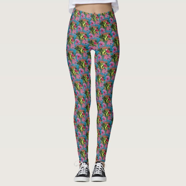 Summer Florida Tropical Sunset Beach Coastal Leggings (Framsida)