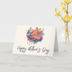 Summer Flower Bouquet Whimsical Boho Mors dag Kort