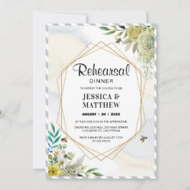 Summer Flowers Golden Ram Rehearsal Inbjudningar