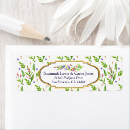 Summer Flowers Newlyweds Returadress Returadress Etikett