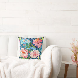 Summer Flowers Tropical Pretty Floral Pattern Kudde