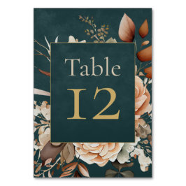 Summer Forest Witch Teal Table Number Bordsnummer