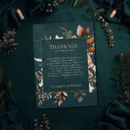 Summer Forest Witch Teal Thank You Card Tack Kort