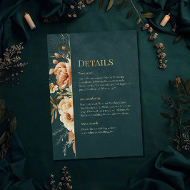 Summer Forest Witch Teal Wedding Details Card Inbjudningar