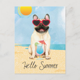 Summer Fransk Bulldog Vykort