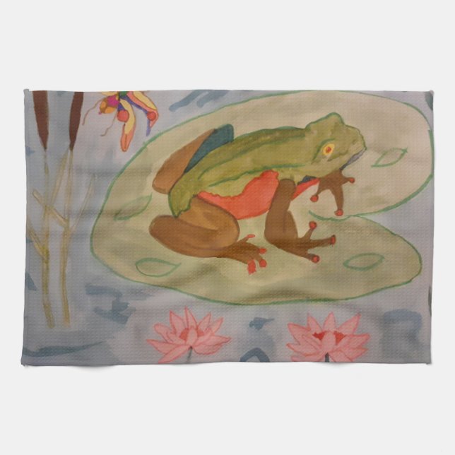 Summer Frog Pond Tea Towel Kökshandduk (Horisontell)
