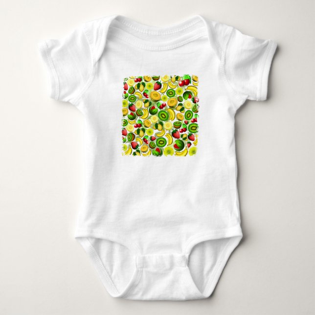 Summer Fruits Juicy Mönster Baby Body Kostym T-shirt (Framsida)