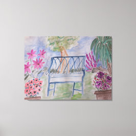 Summer Garden Bench Canvastryck