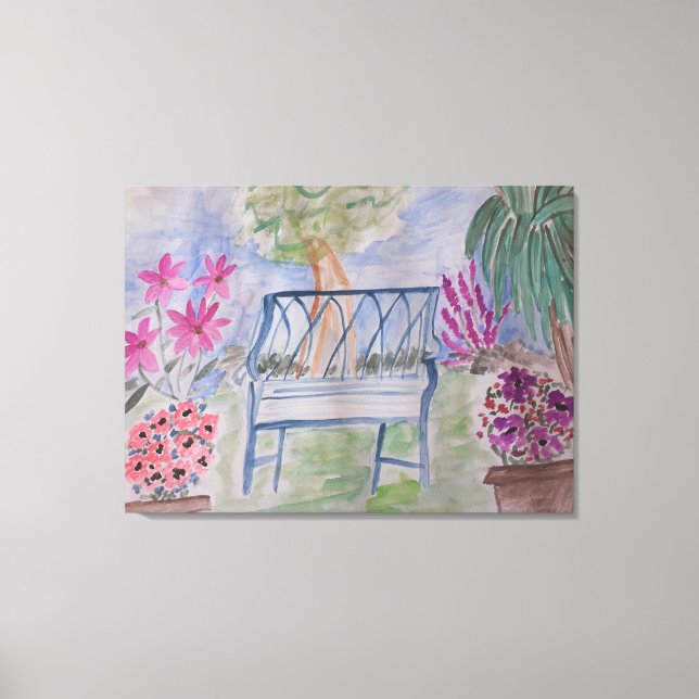 Summer Garden Bench Canvastryck (Framsida)