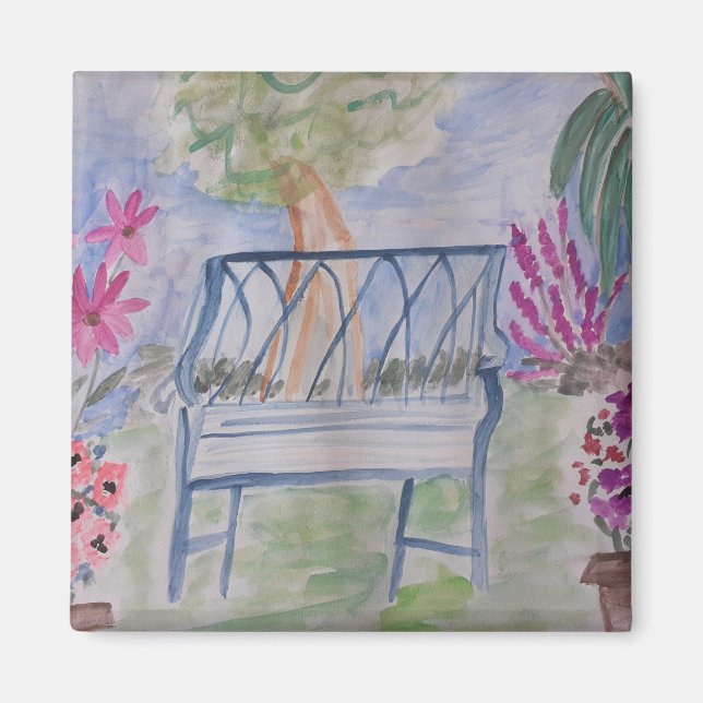 Summer Garden Bench Magnet (Framsidan)