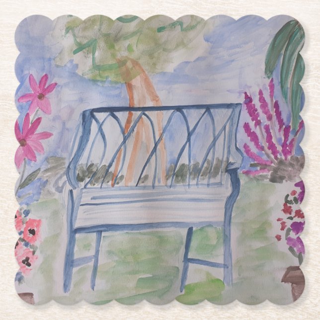 Summer Garden Bench Underlägg Papper (Framsida)