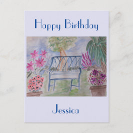 Summer Garden Bench Vykort