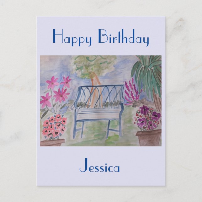 Summer Garden Bench Vykort (Framsida)