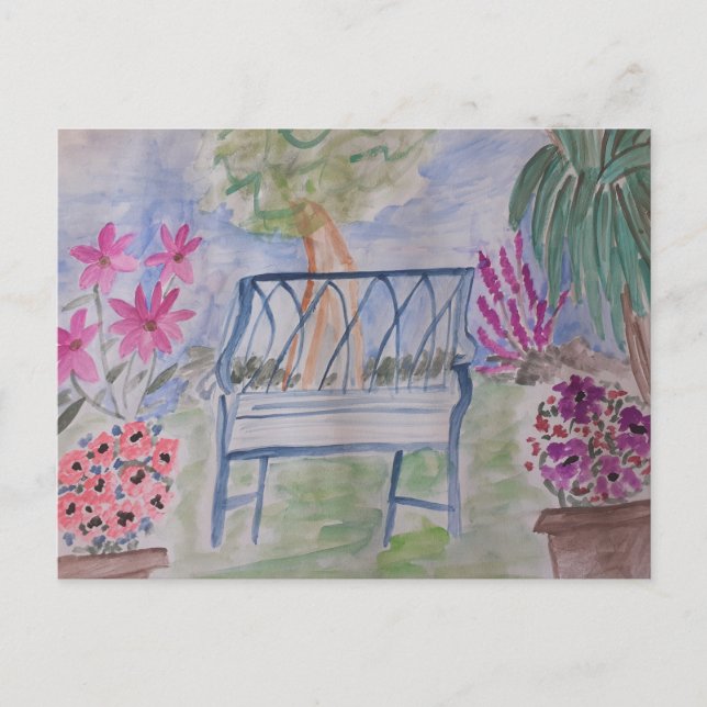 Summer Garden Bench Vykort (Framsida)