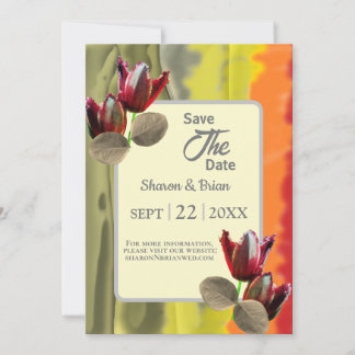 Summer Garden Blommigt Tulip Spara-The-Date Inbjudningar