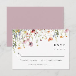 Summer Garden Floral Wedding RSVP Card OSA Kort