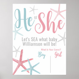 Summer Gender Reveal Party Vote Sign Poster