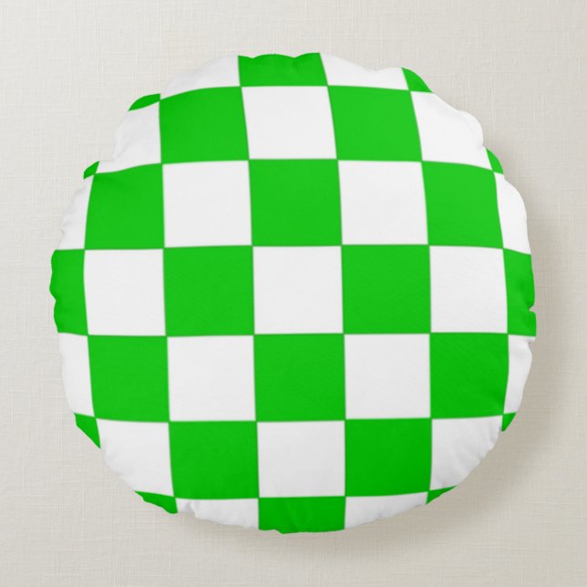 Summer Gingham Pillow Rund Kudde (Framsidan)