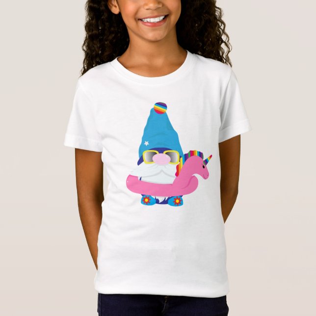 Summer Gnome i Unicorn Beach Ring T Shirt (Framsida)