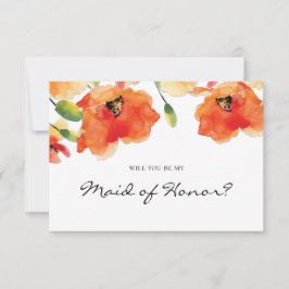 Summer Golden Poppy Bridesmaid Maid of honor Inbjudningar