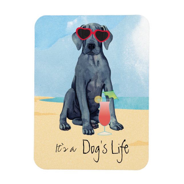 Summer Great dane Magnet (Vertikal)