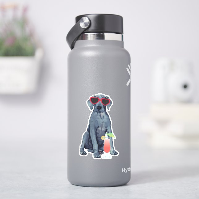 Summer Great dane Vinyl Sticker Klistermärken (HydroFlask)