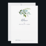 Summer Greenery Bröllop Rådkort<br><div class="desc">Det här sommarens gröna avrådskort från bröllop är perfekt för en elegant mitt i sommaren bröllop och kan användas för alla evenemang. Den botaniska designen har en lush arrangemang av färgade löv av eukalyptus, grey och grönt med subtila sprit av blommar för rosa. Dessa rådgivningskort kan användas som ett alternativ...</div>