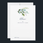 Summer Greenery Bröllop Rådkort<br><div class="desc">Det här sommarens gröna avrådskort från bröllop är perfekt för en elegant mitt i sommaren bröllop och kan användas för alla evenemang. Den botaniska designen har en lush arrangemang av färgade löv av eukalyptus, grey och grönt med subtila sprit av blommar för rosa. Dessa rådgivningskort kan användas som ett alternativ...</div>