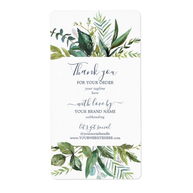Summer Greenery Business Shipping Labels Fraktsedel (Framsidan)