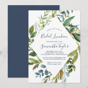 Summer Greenery Diamond Wandeans Möhippa Luncheon Inbjudningar