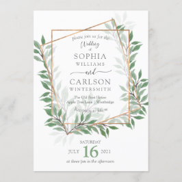 Summer Greenery rustic ram, Inbjudningar