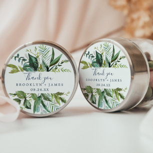 Summer Greenery Tack Favor Sticker Runt Klistermärke