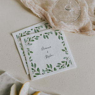 Summer Greenery Tropical Eucalyptus Bröllop Napkin Pappersservett