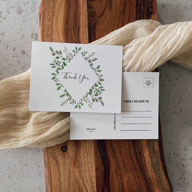 Summer Greenery Tropical Eucalyptus Tack Vykort (Skapare uppladdad)