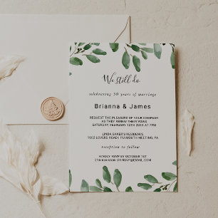 Summer Greenery Tropical Eucalyptus Vow Renewal Inbjudningar
