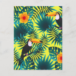 Summer Greenery Tropical Toucan Jungle Foliage Helg Vykort