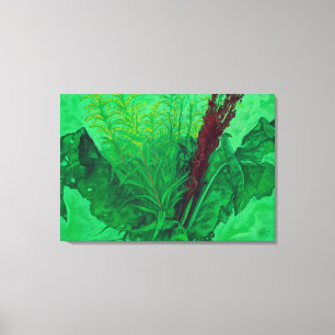 Summer Greenery Wildblommy Blommigt Art Painting P Canvastryck