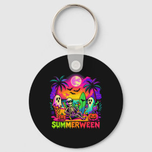 Summer Halloween Skeleton Ghost Beach Nyckelring