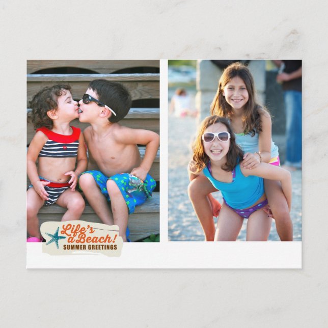 Summer Hälsning Beach Vykort (Framsida)