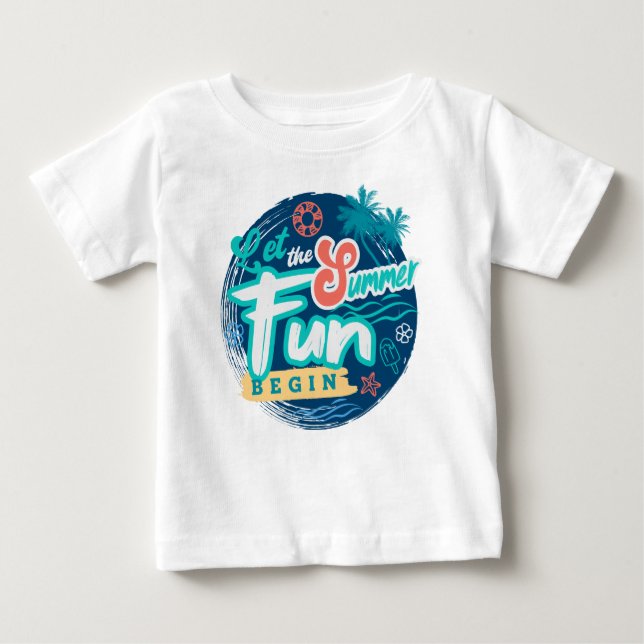 Summer Hand Skriva Lettering Art T Shirt (Framsida)