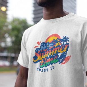 Summer Hand Skriva Lettering Art T Shirt