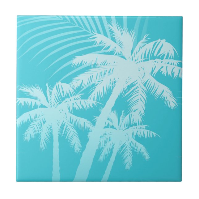 Summer handflatan träd Aqua Kakelplatta (Framsidan)