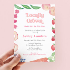 Summer Harvest Farmers Market Girl Baby Shower Inbjudningar