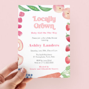 Summer Harvest Farmers Market Girl Baby Shower Inbjudningar