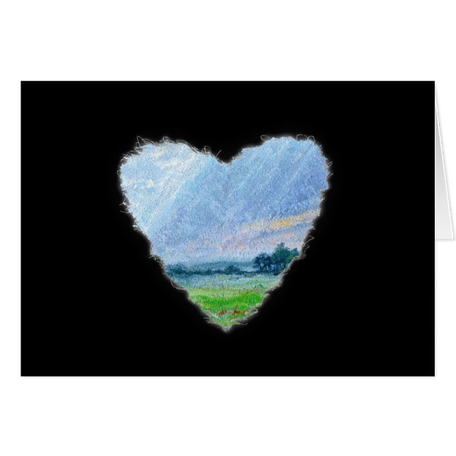 Summer Heart Romantik Valentine Kärlek Card Hälsningskort (Framsidan Horizontal)