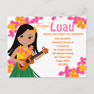 Summer Hula Ukulele Inbjudningar
